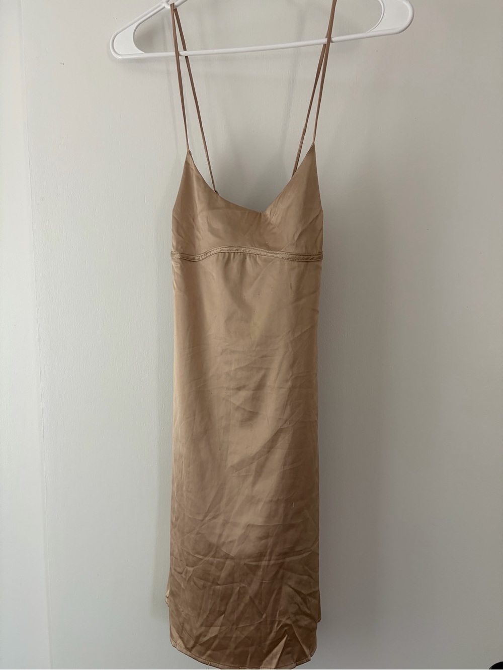 Slip Midi Dress in Taupe